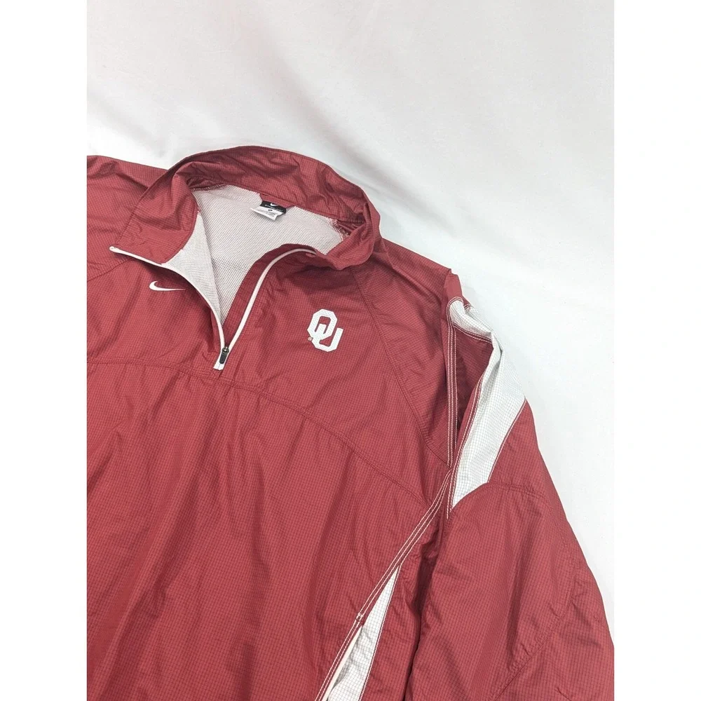 Oklahoma Sooners Football Nike Storm Fit Lightweight Quarter Zip Pullover  L EUC